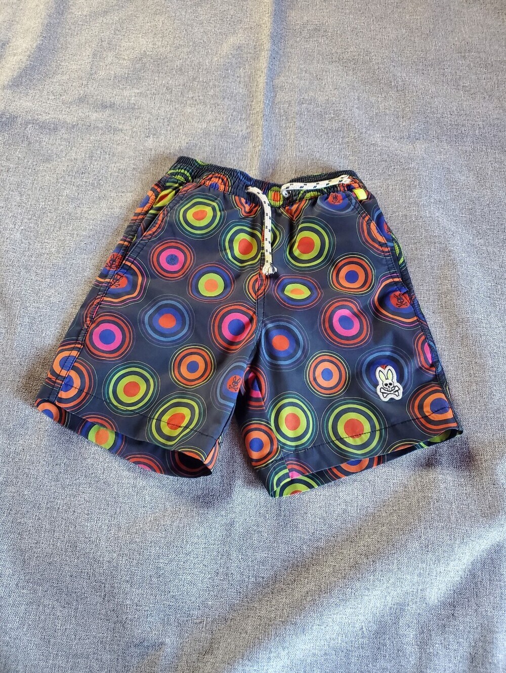Psycho Bunny Boys Swim Trunks Multicolor Summer Beach Vacation Size 4 Mesh Lined
